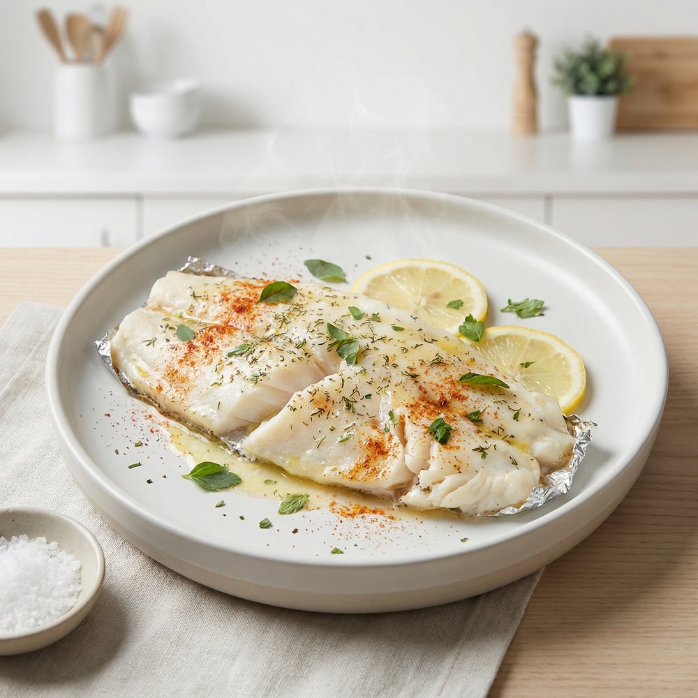 Citrus-Steamed Halibut with Herbs