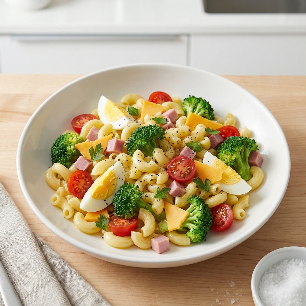 Broccoli and Ham Lunchbox Macaroni Salad