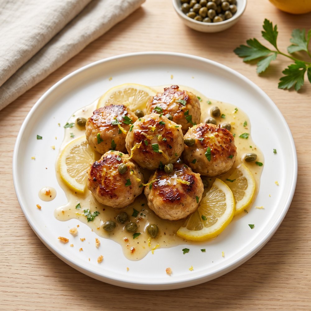 Lemony Chicken Piccata Meatballs