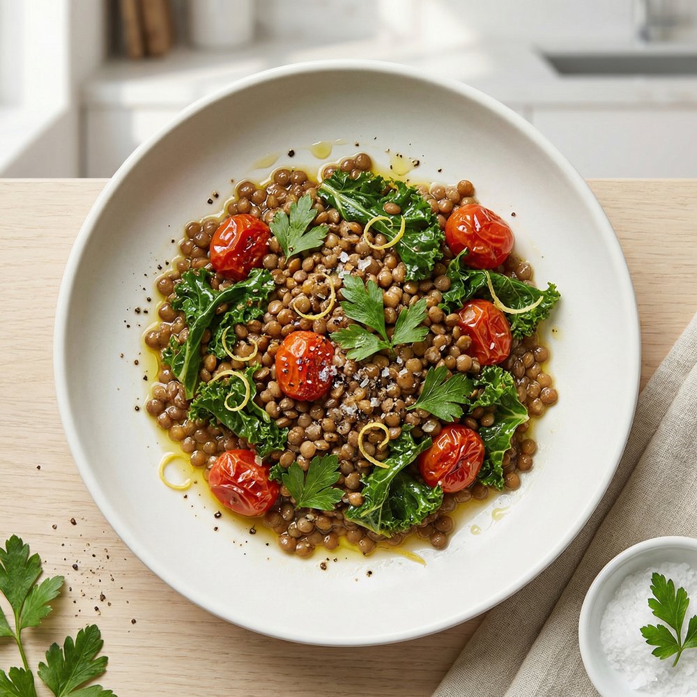 Lemony Lentils with Kale