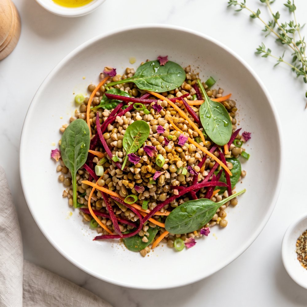 Lentils and Buckwheat Salad To Go (Gluten-Free)