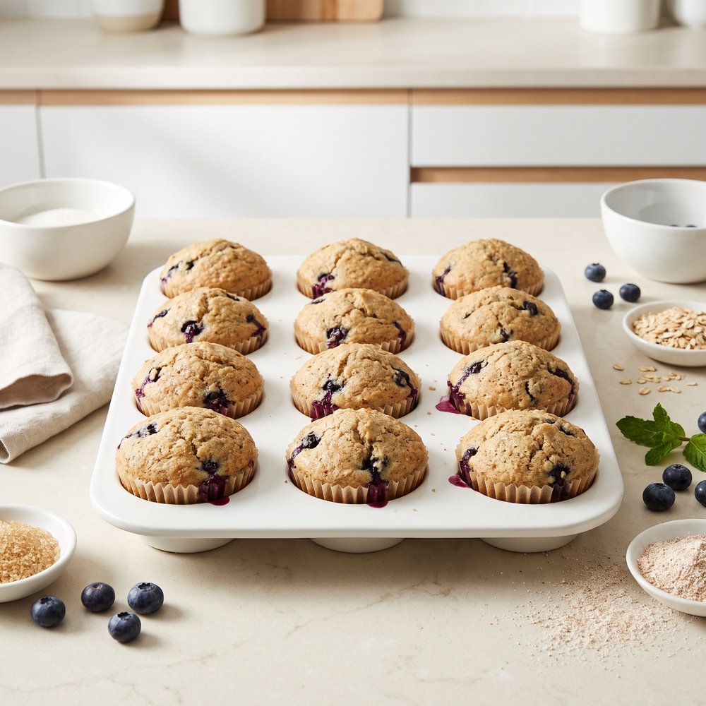 Light Blueberry Bran Muffins