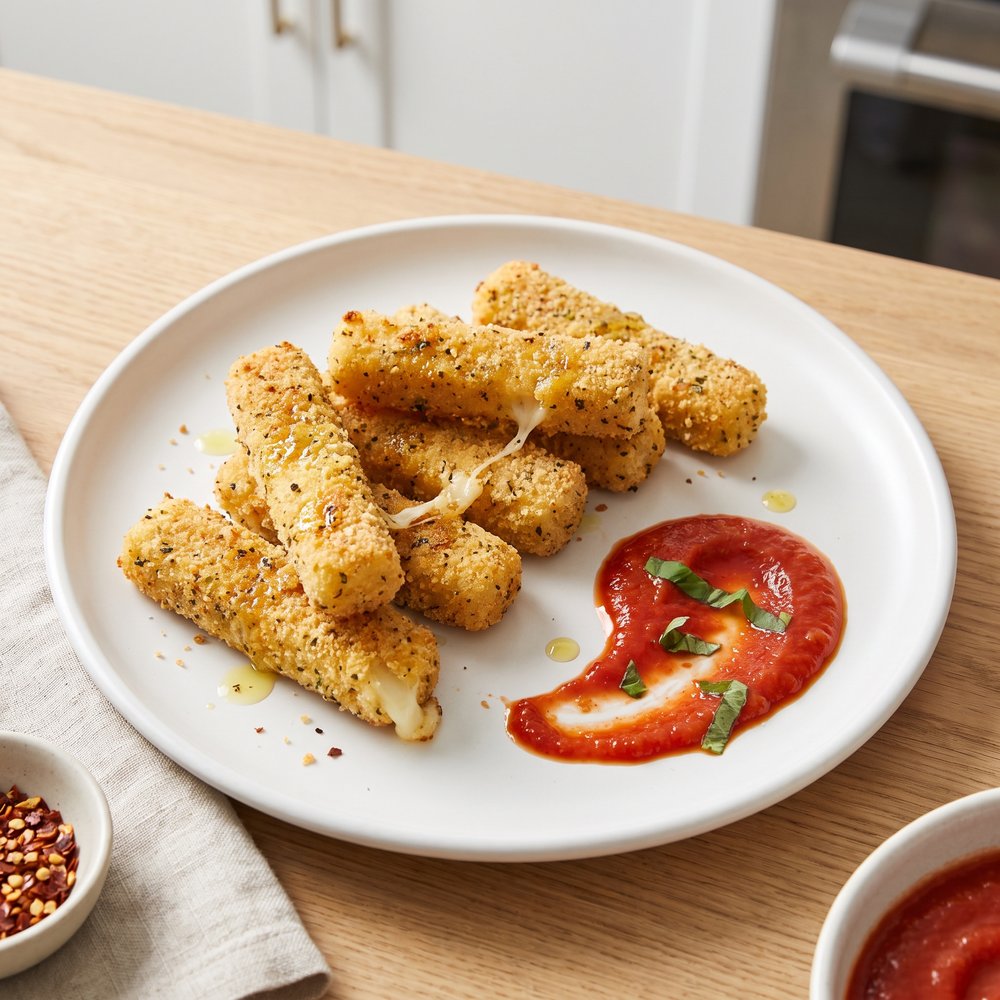 Light and Baked Mozzarella Sticks
