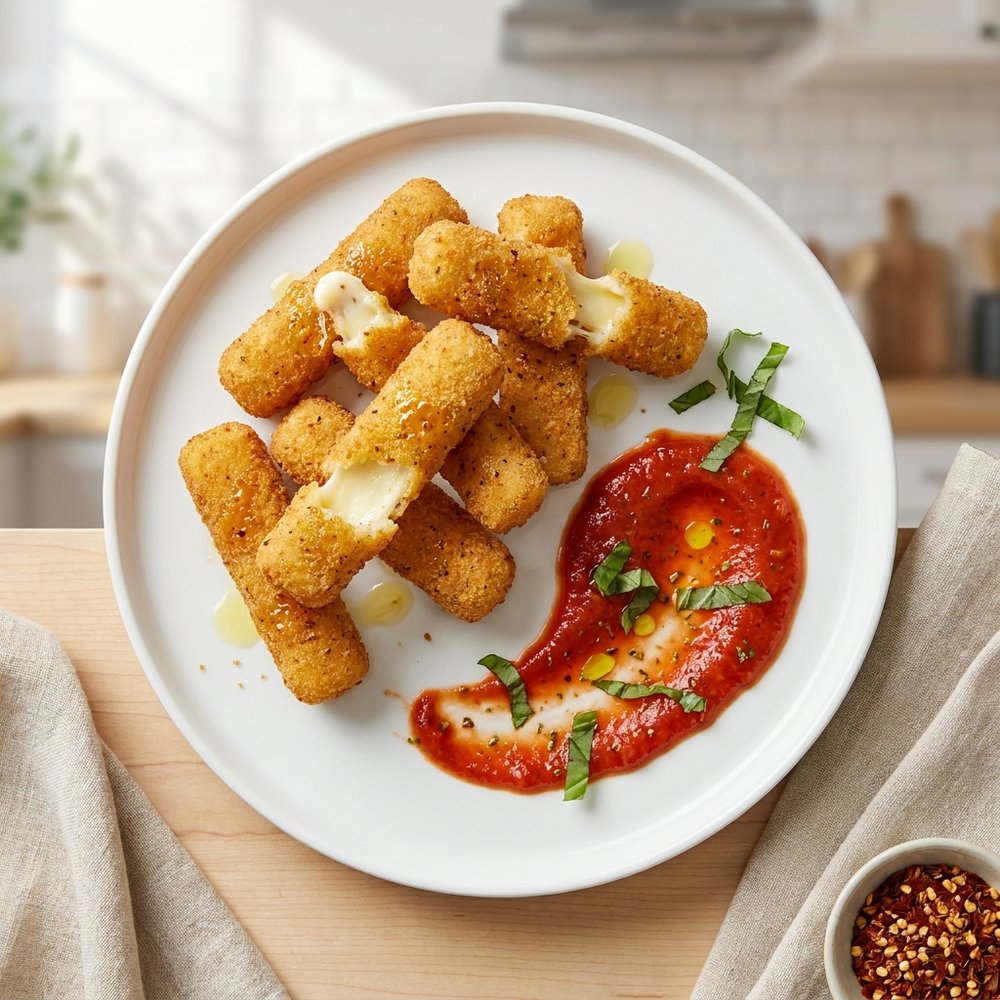Light and Baked Mozzarella Sticks