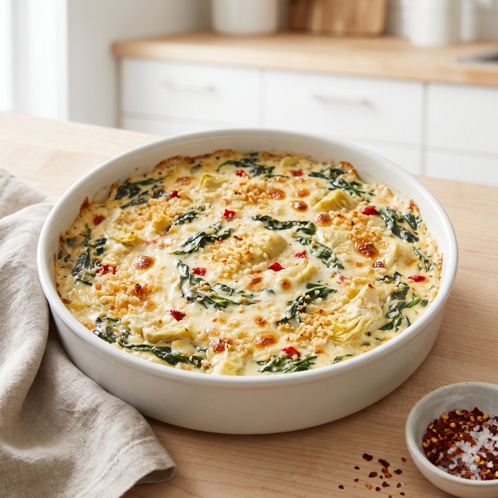 Lightened-Up Spinach Artichoke Dip