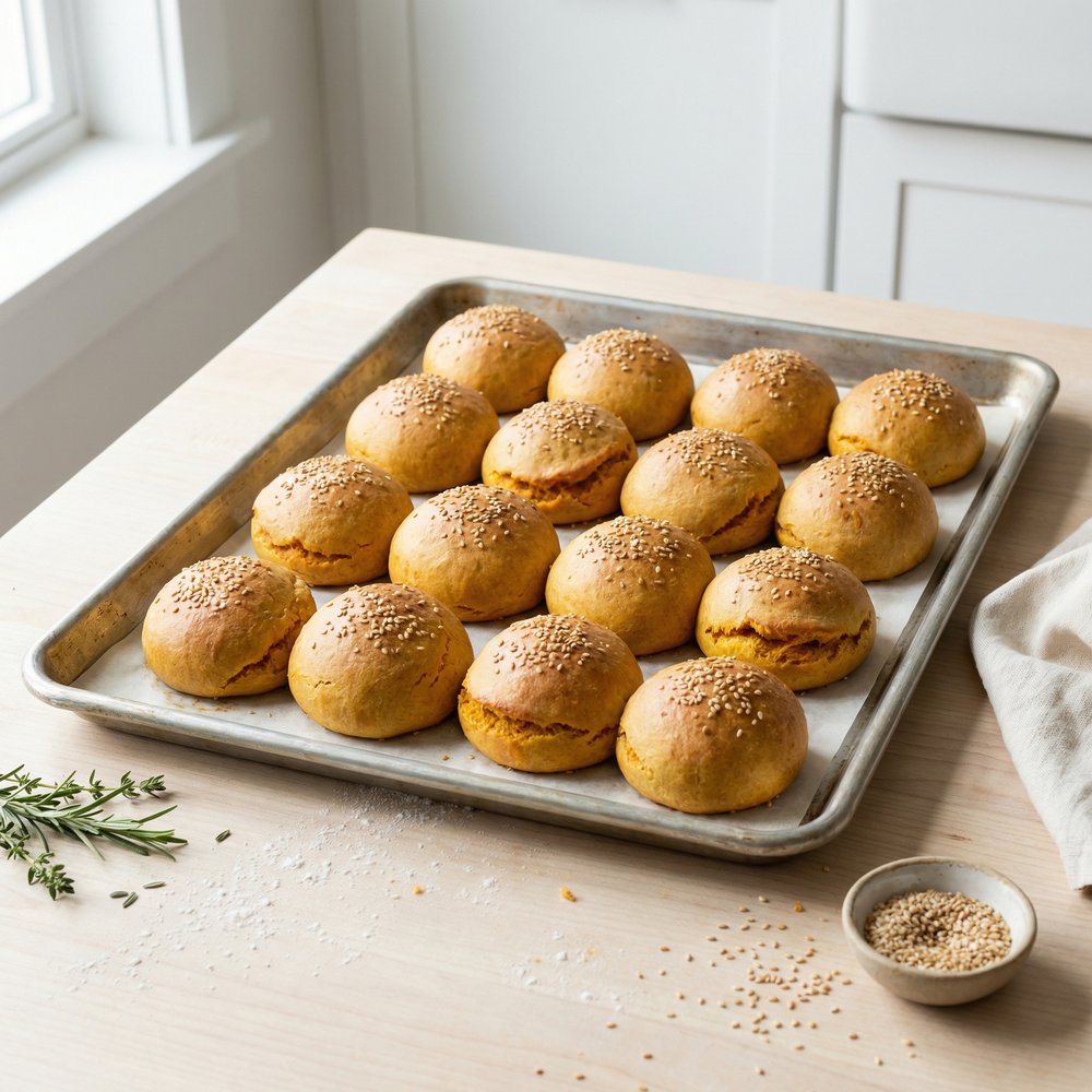 Soft Sweet Potato Burger Buns