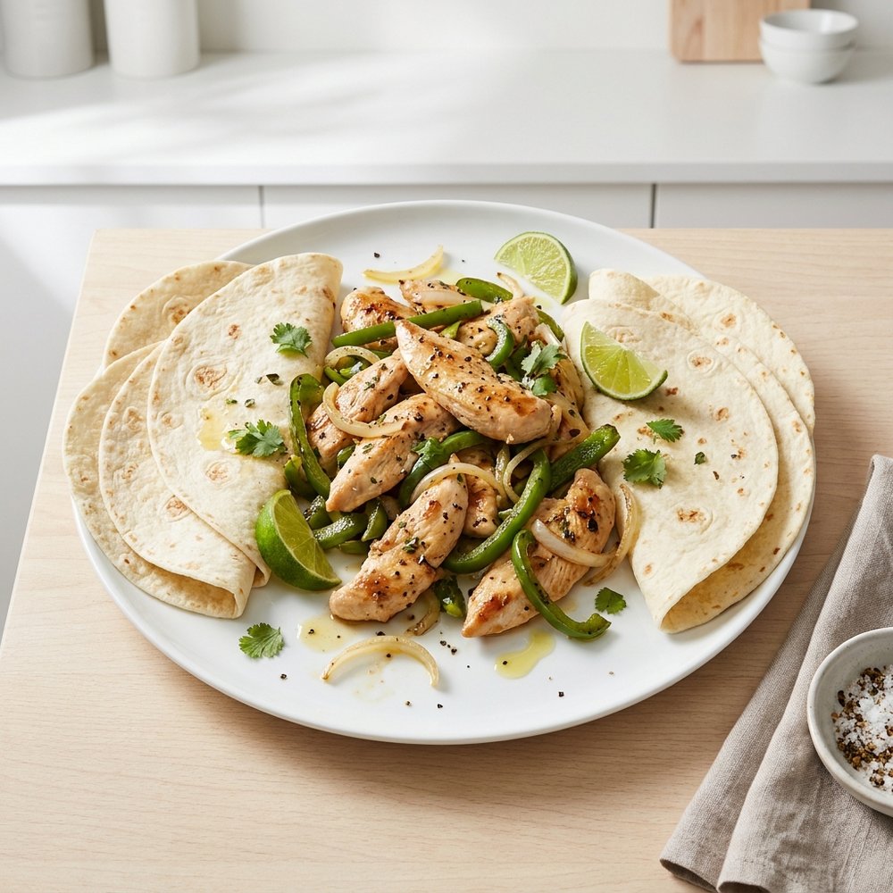 Lime-Kissed Garlic Onion Chicken Fajitas