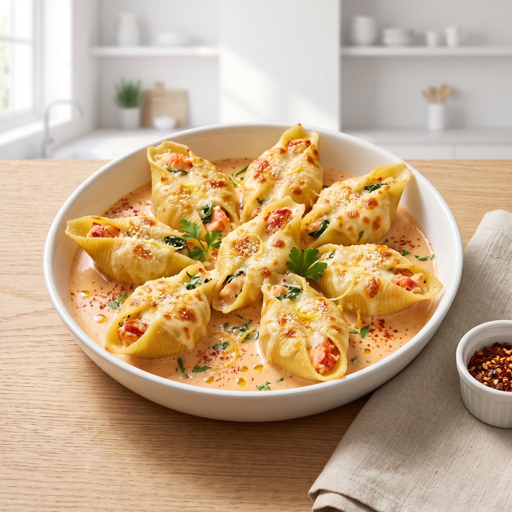 Lobster-Filled Jumbo Shells for Two