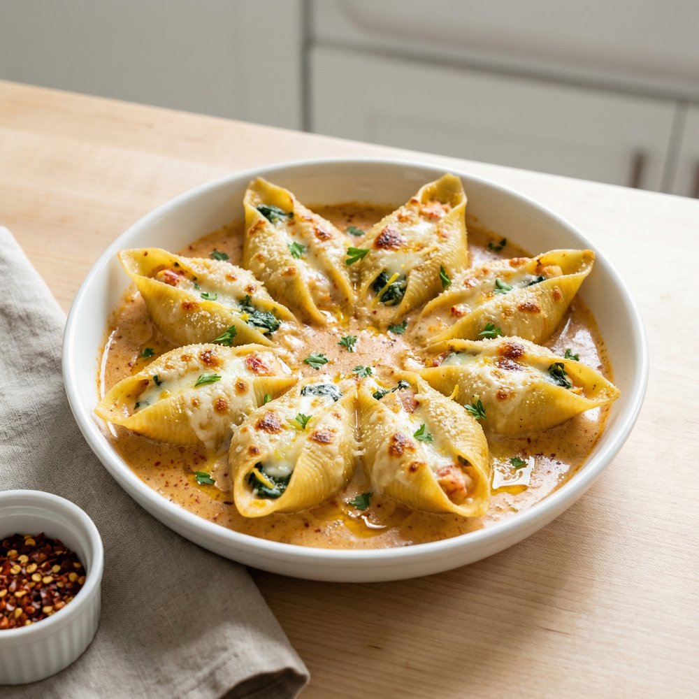 Lobster-Filled Jumbo Shells for Two
