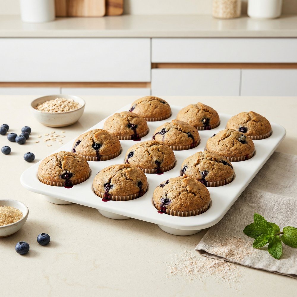 Light Blueberry Bran Muffins