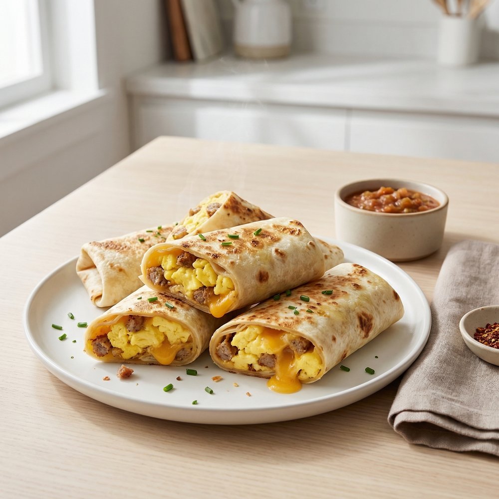 Prep-and-Freeze Air Fryer Breakfast Burritos