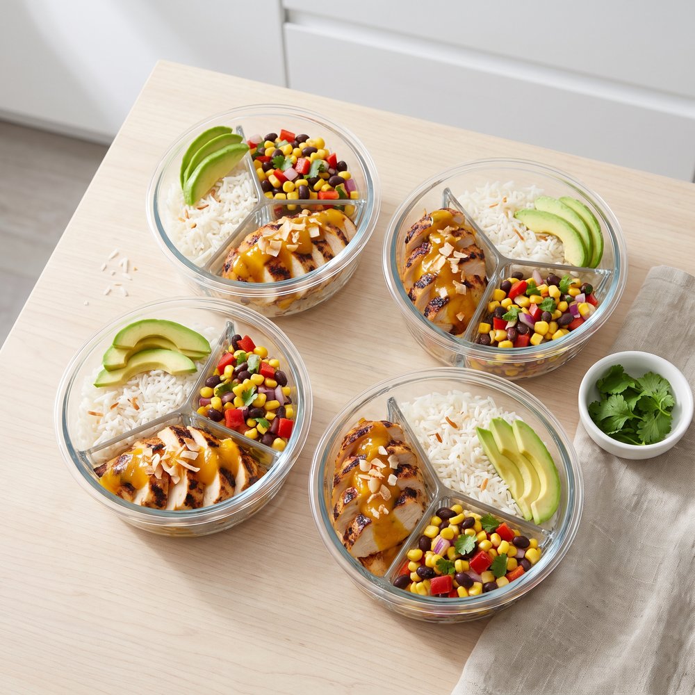 Mango Chicken Prep Bowls with Coconut Rice