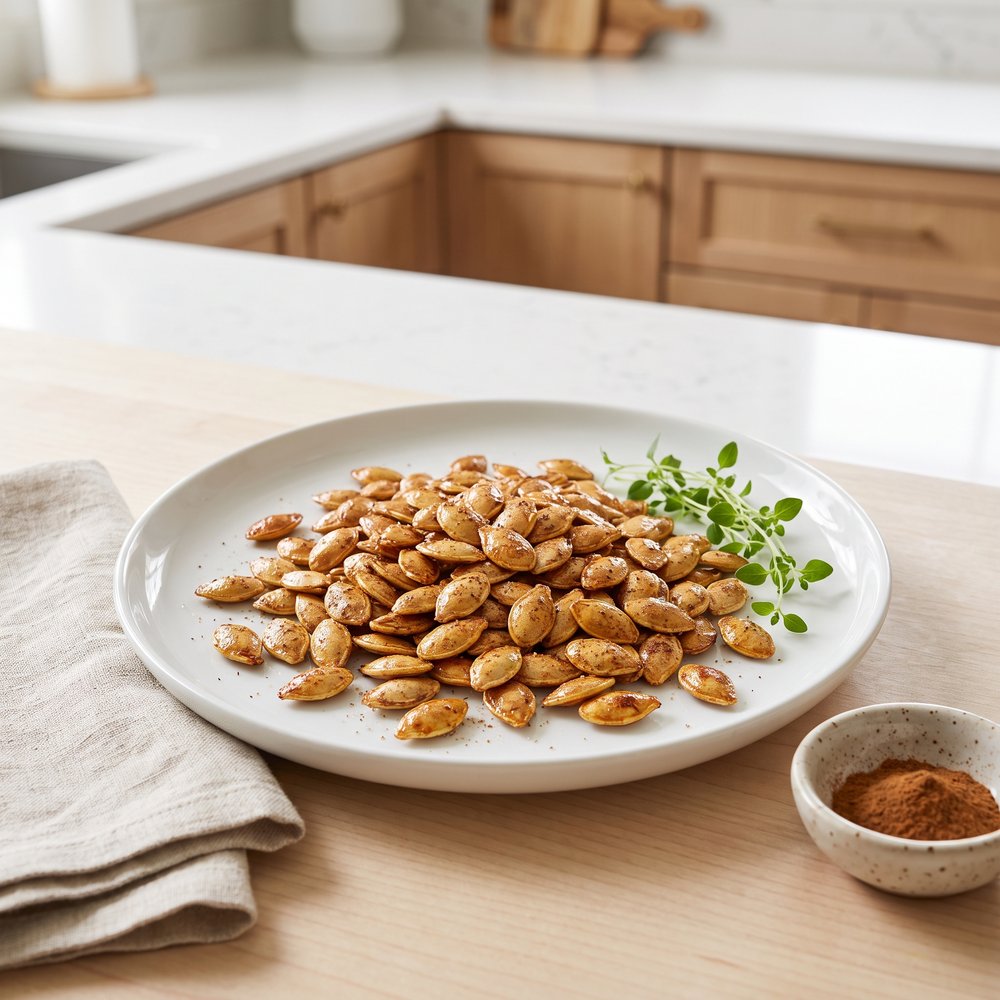 Maple-Cinnamon Roasted Pumpkin Seeds