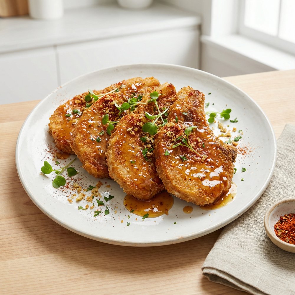 Maple-Mustard Canadian Pork Loin Chops