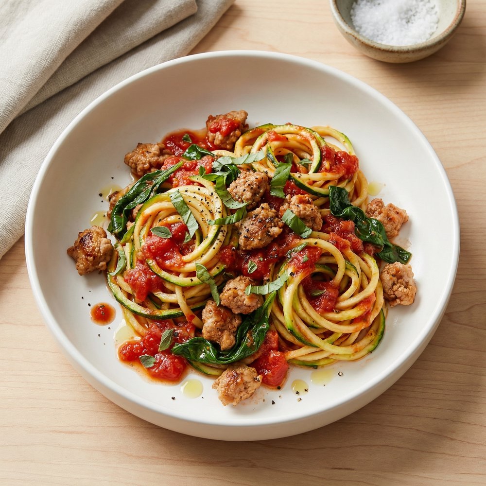 Ground Turkey Marinara with Zucchini Noodles