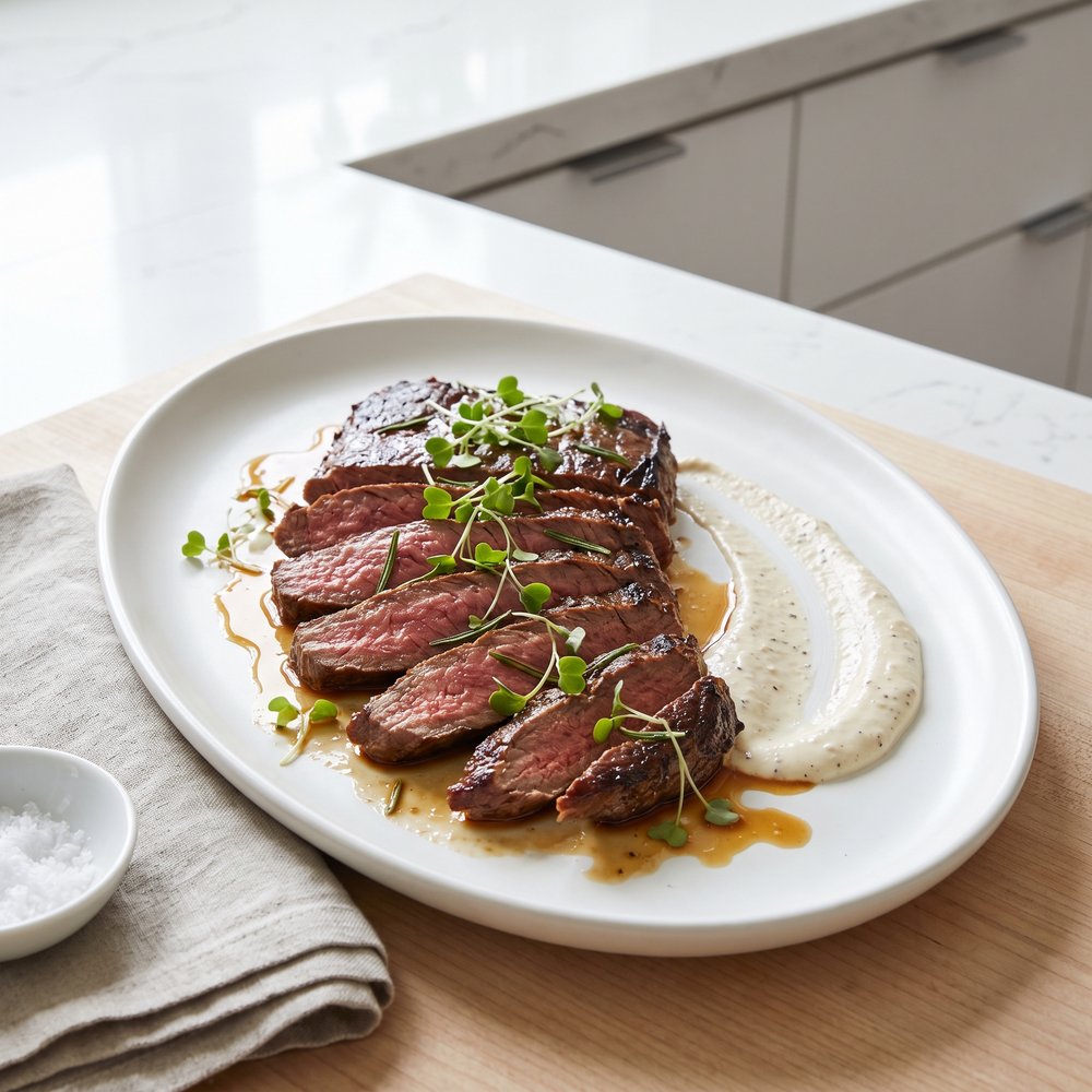 Marinated Flank Steak with Horseradish Cream