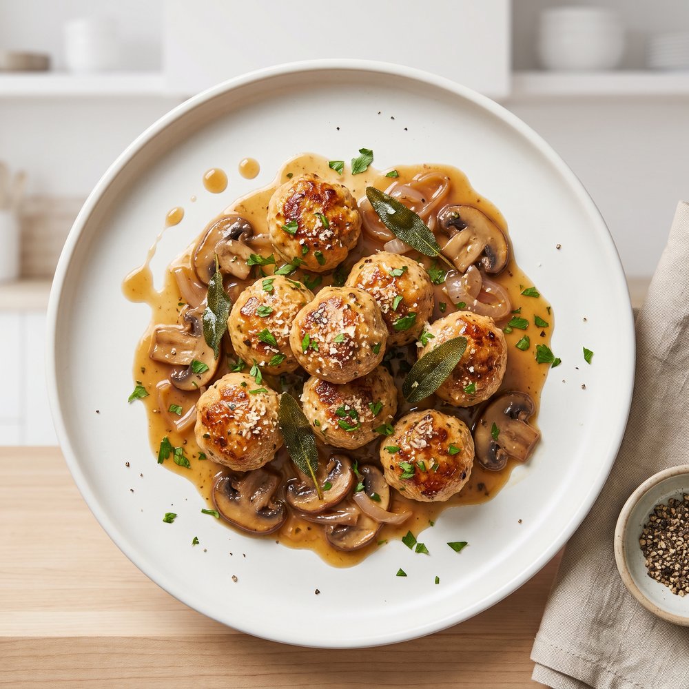 Marsala Mushroom Chicken Meatballs