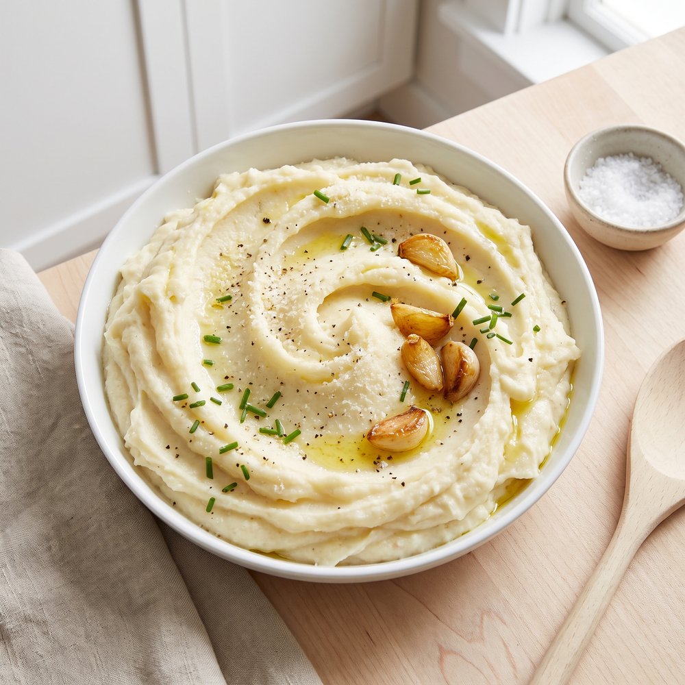 Mashed Potatoes with Roasted Garlic and Parmesan