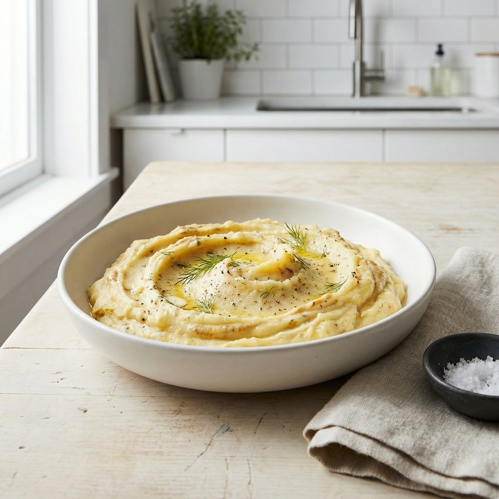 Autumn-Spiced Mashed Potatoes with Acorn Squash