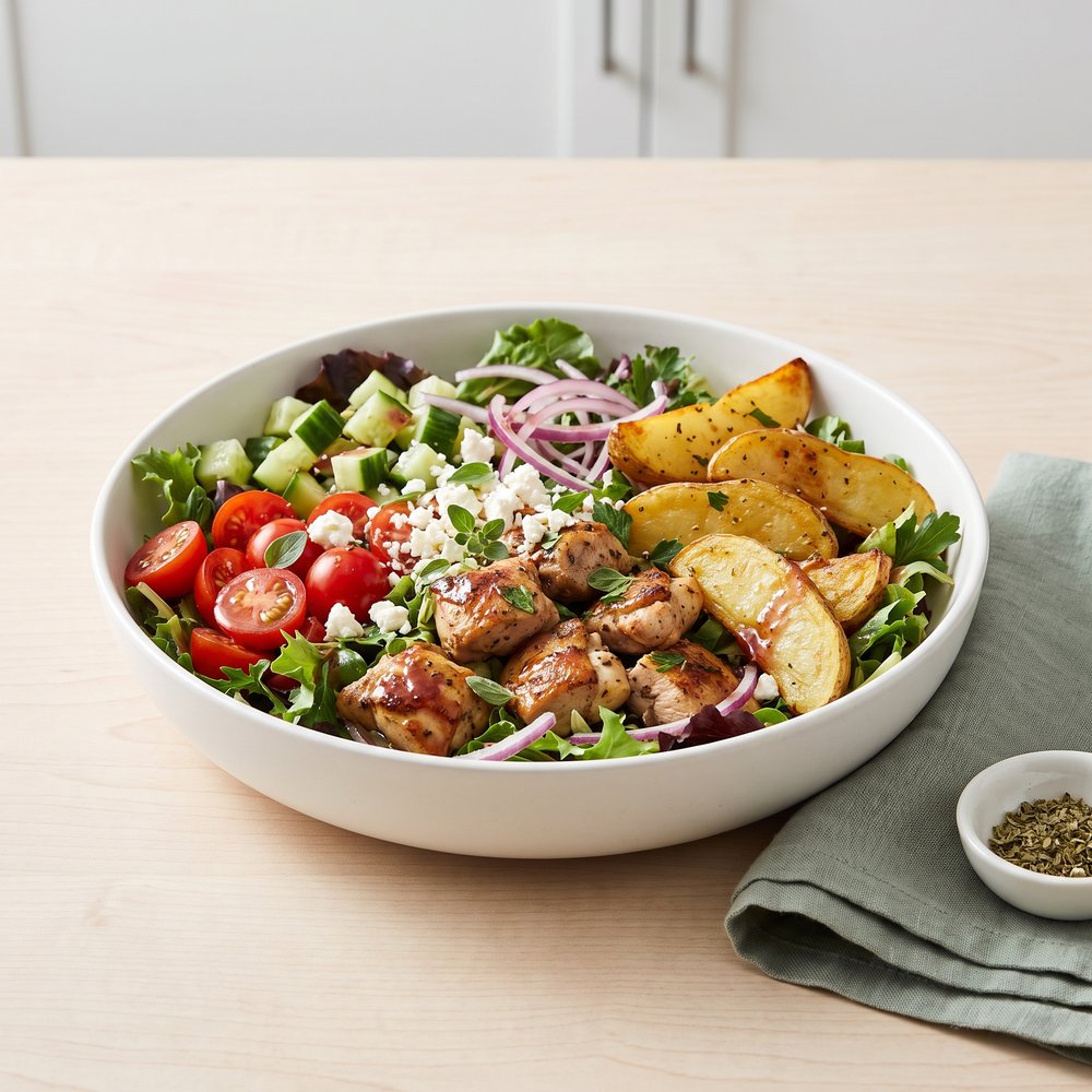 Mediterranean Chicken and Potato Power Bowl