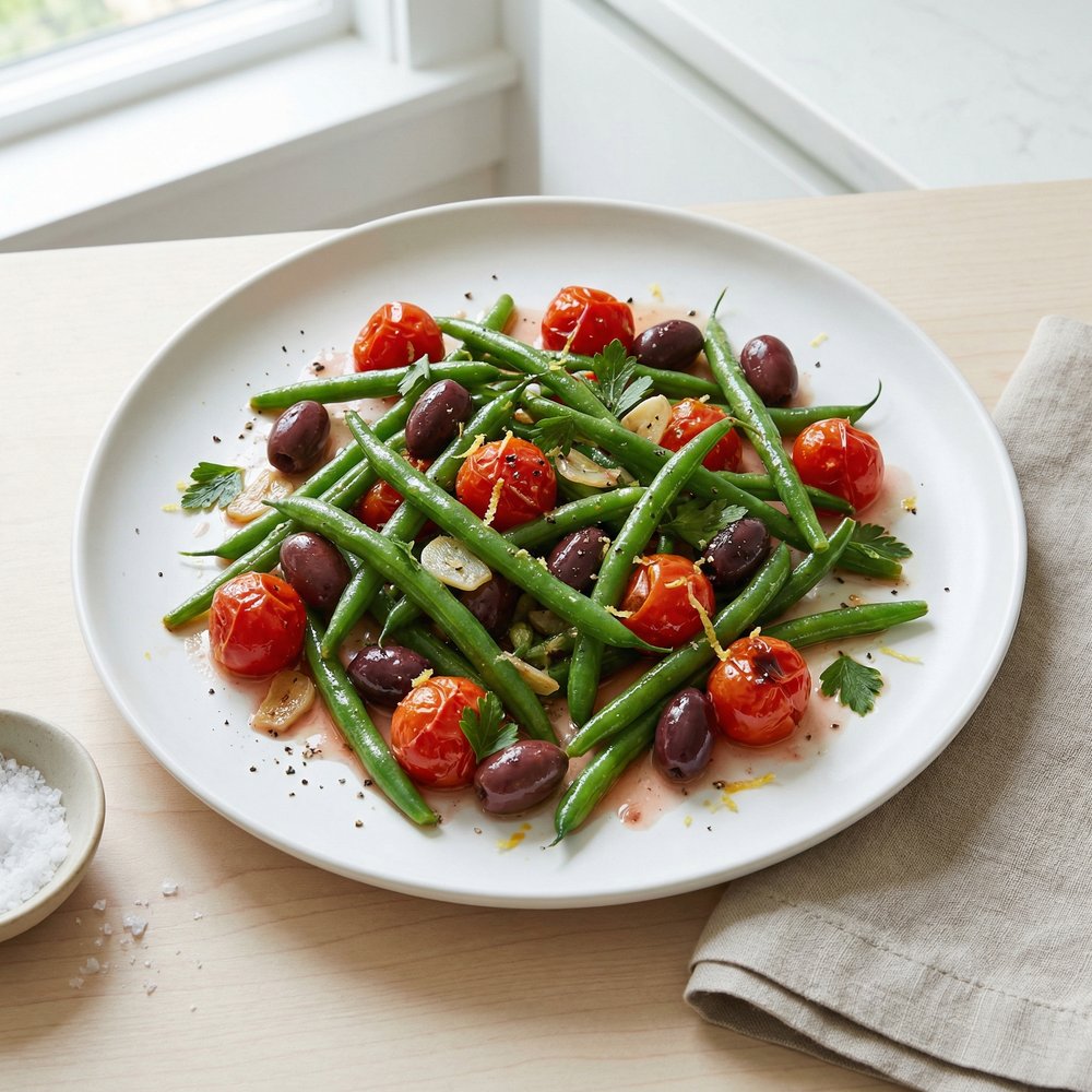 Green Beans with Olives and Tomatoes