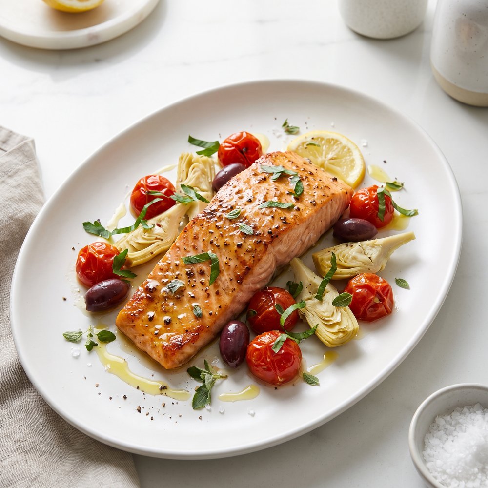 Mediterranean Salmon Baked in Foil
