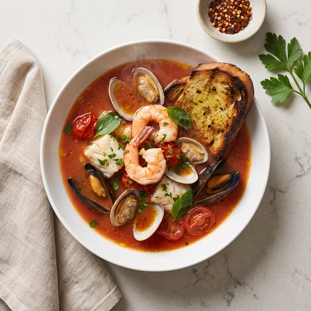 Mediterranean Zuppa di Pesce with Frutti di Mare