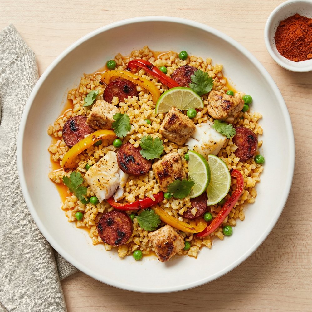 Mexican Paella with Cauliflower Rice