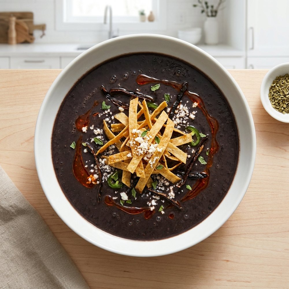 Mexican Bean and Tortilla Soup (Sopa Tarasca)