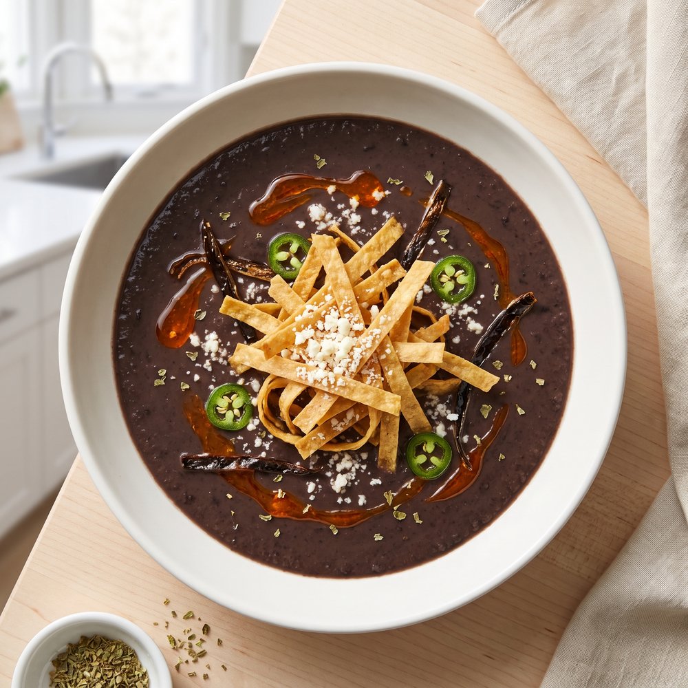 Mexican Bean and Tortilla Soup (Sopa Tarasca)