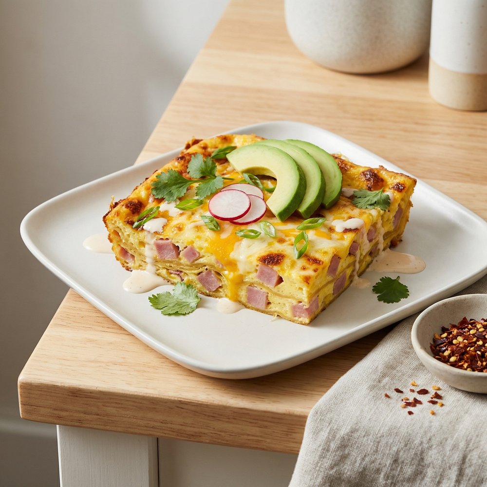 Mexican Ham and Cheese Breakfast Casserole
