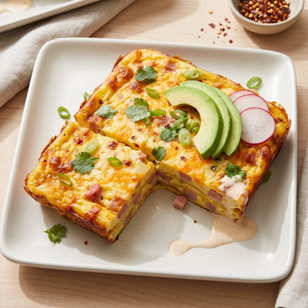 Mexican Ham and Cheese Breakfast Casserole