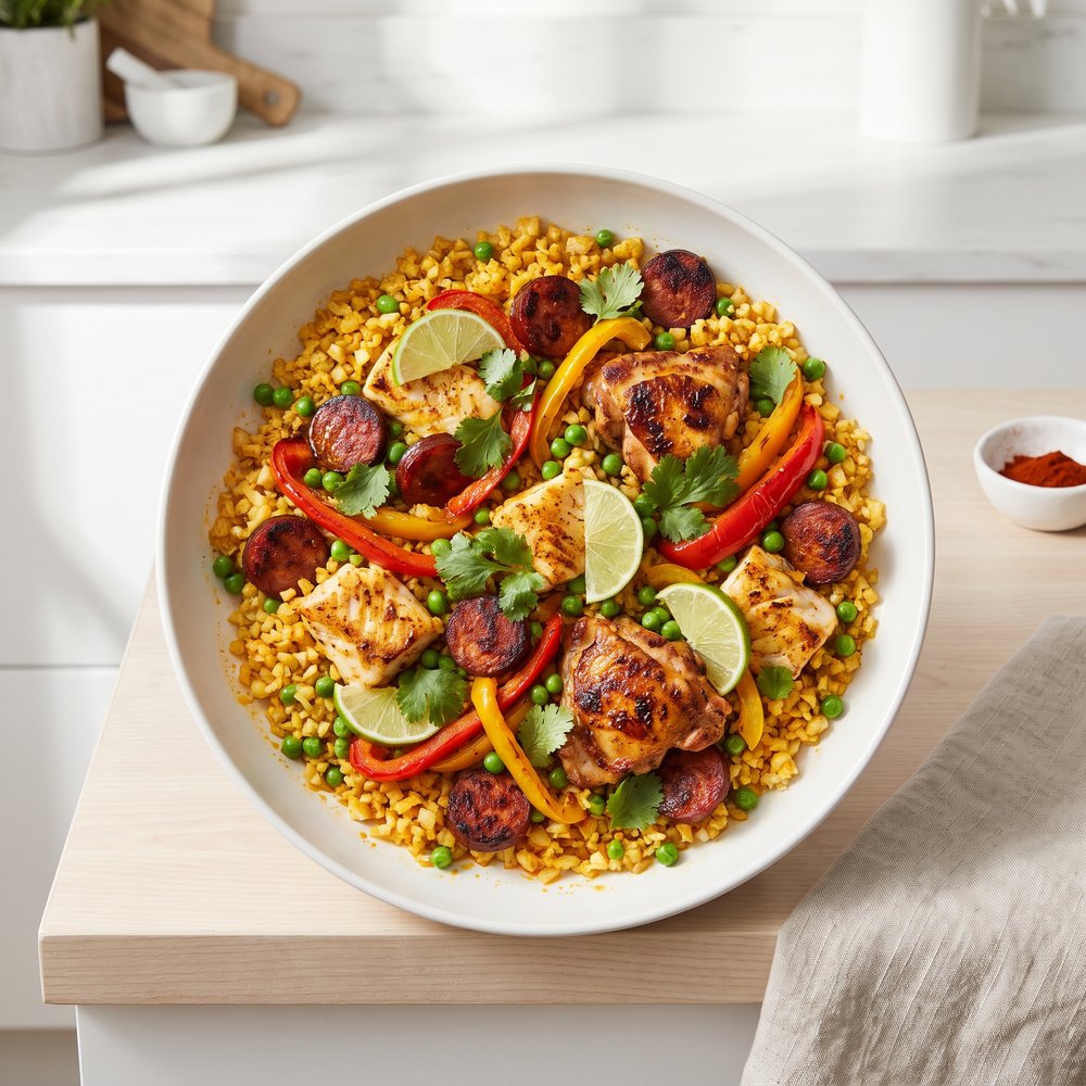 Mexican Paella with Cauliflower Rice