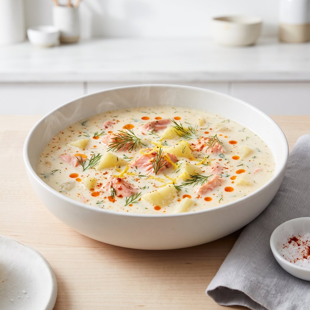 Mimi's Creamy Smoked Salmon Chowder