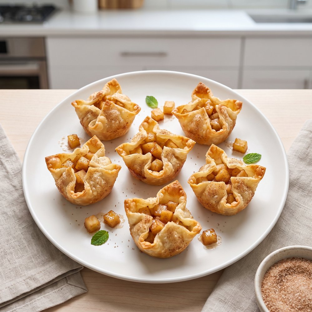 Mini Apple Pie Wonton Bites
