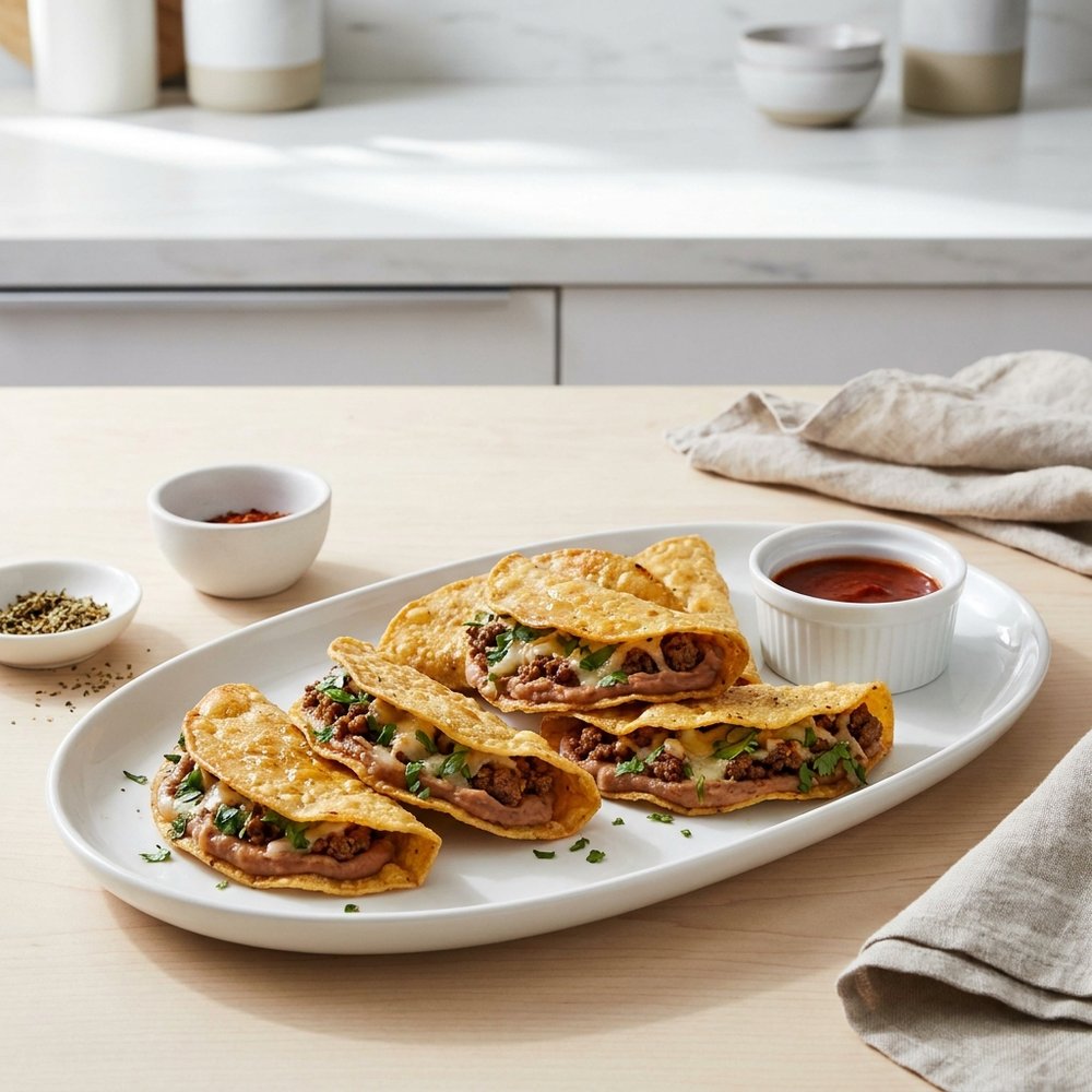 Mini Beef-and-Bean Tacos
