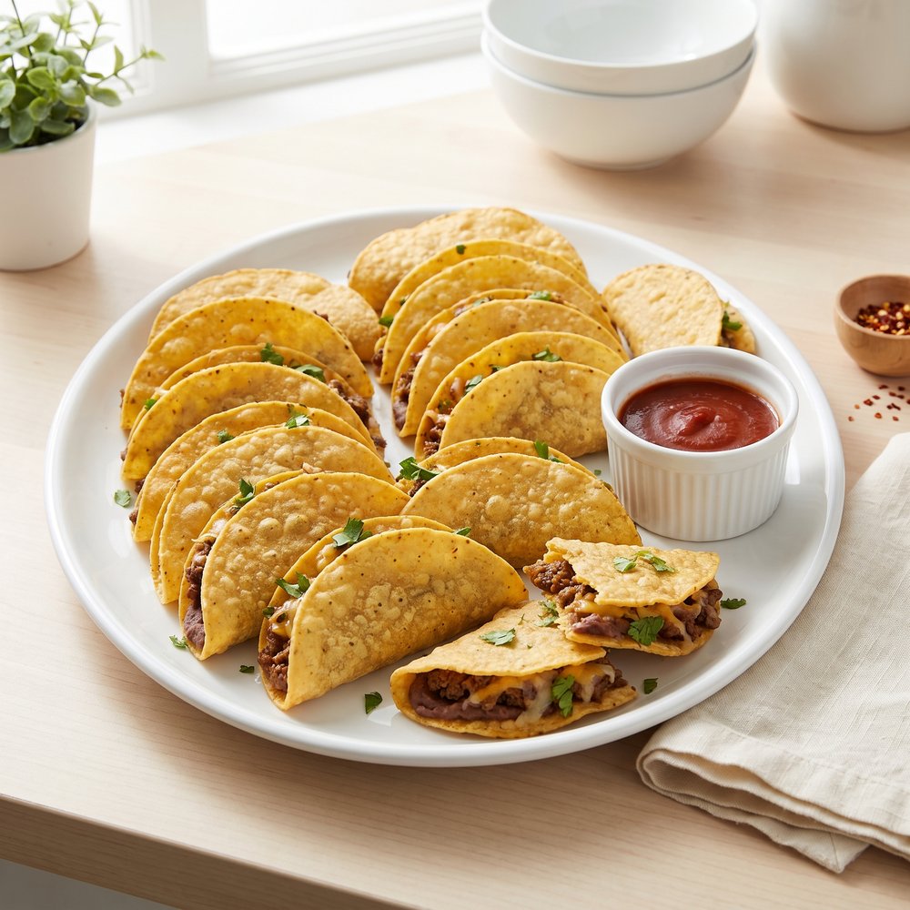Mini Beef-and-Bean Tacos
