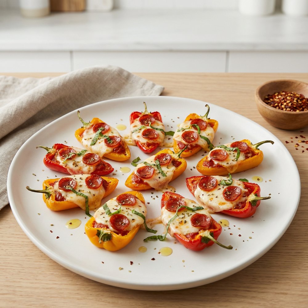 Mini Bell Pepper Pizza Poppers (4 Ingredients)