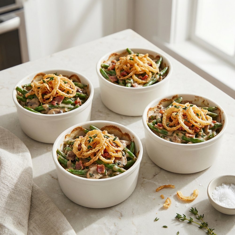 Mini Green Bean Casserole Cups