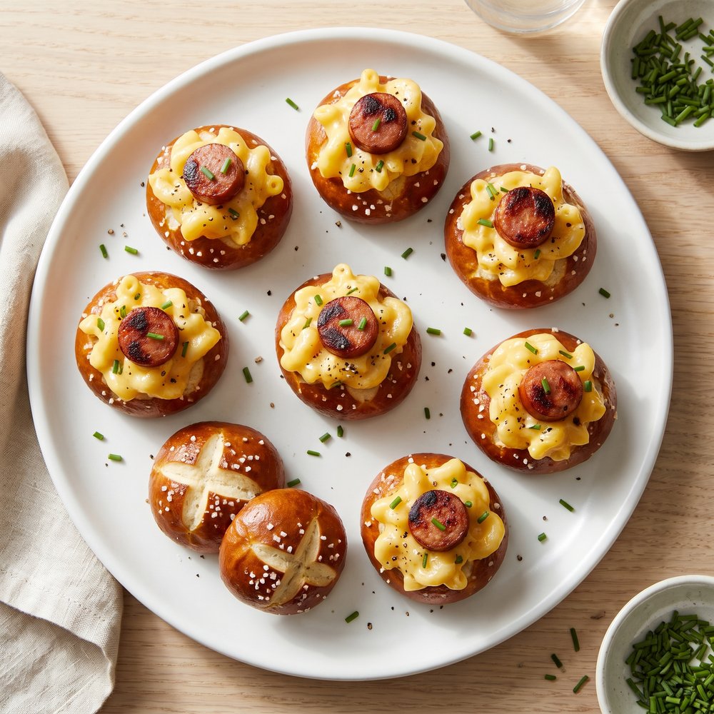 Mini Mac and Cheese Pretzel Bites
