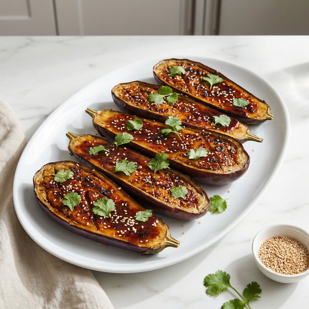 Roasted Japanese Eggplant with Miso Glaze