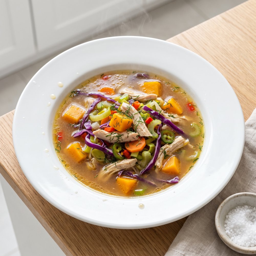 Miso Chicken Soup with Mixed Vegetables