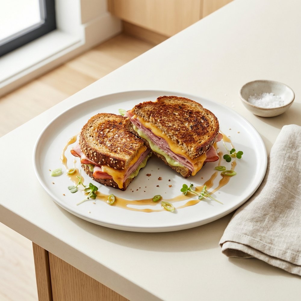 Ham and Cheese Sandwich with Miso Spread