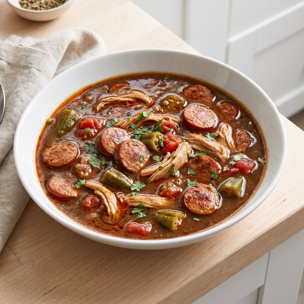 “Momma Made ’Em” Chicken & Sausage Gumbo