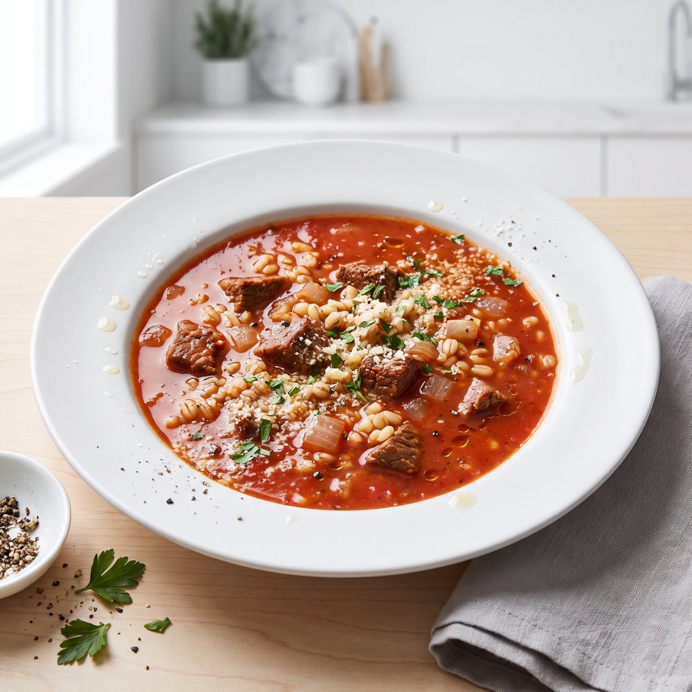 Mom’s Hearty Italian Beef and Barley Soup