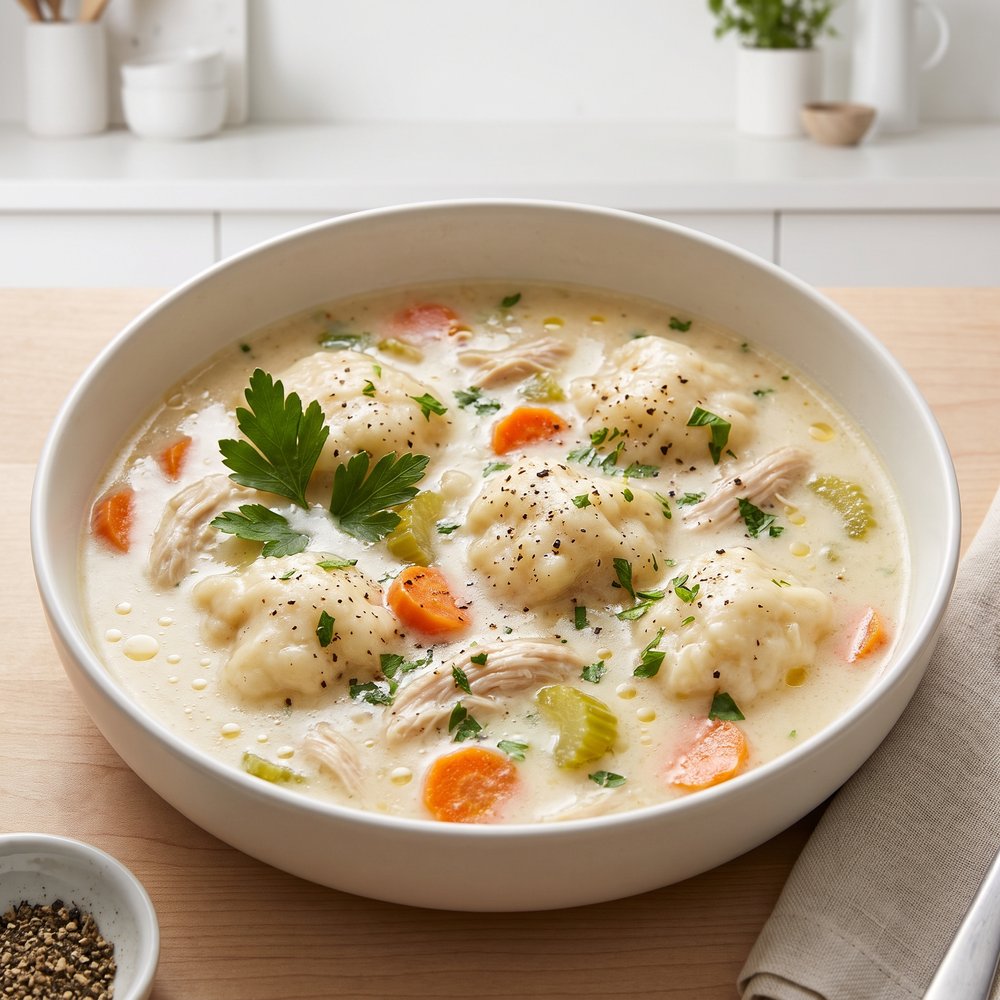 Mom's Slow Cooker Chicken with Bisquick Dumplings