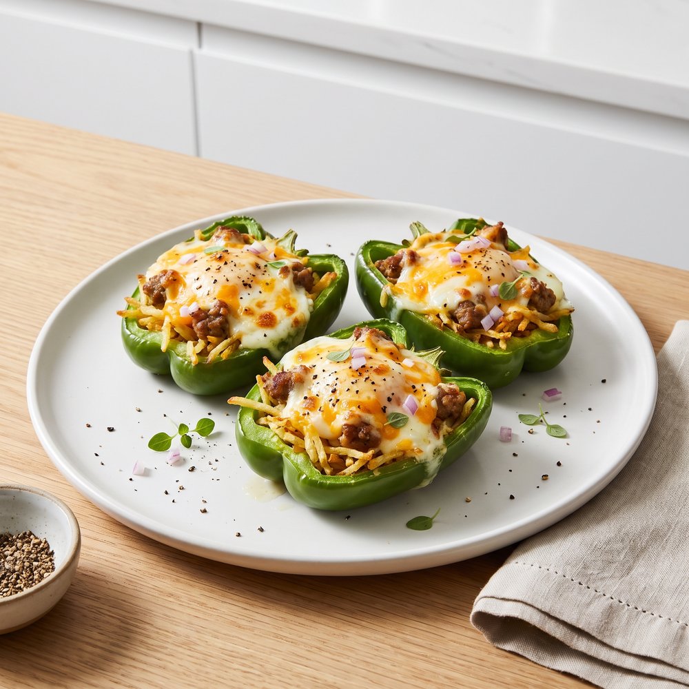Morning Egg-and-Sausage Stuffed Peppers