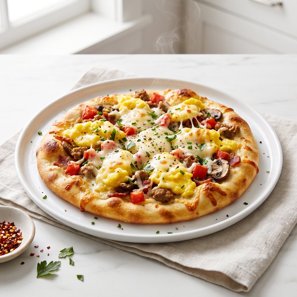 Morning Flatbread Egg Pizza