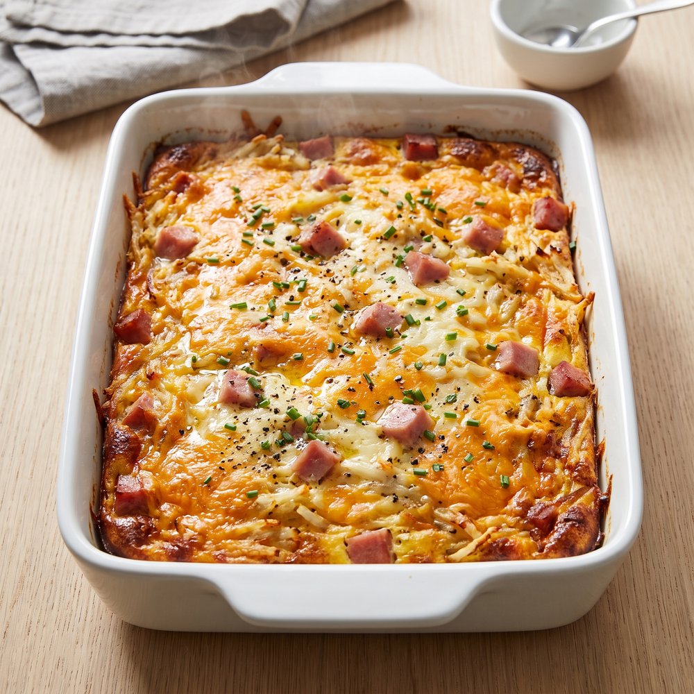 Morning Hash Brown and Ham Bake