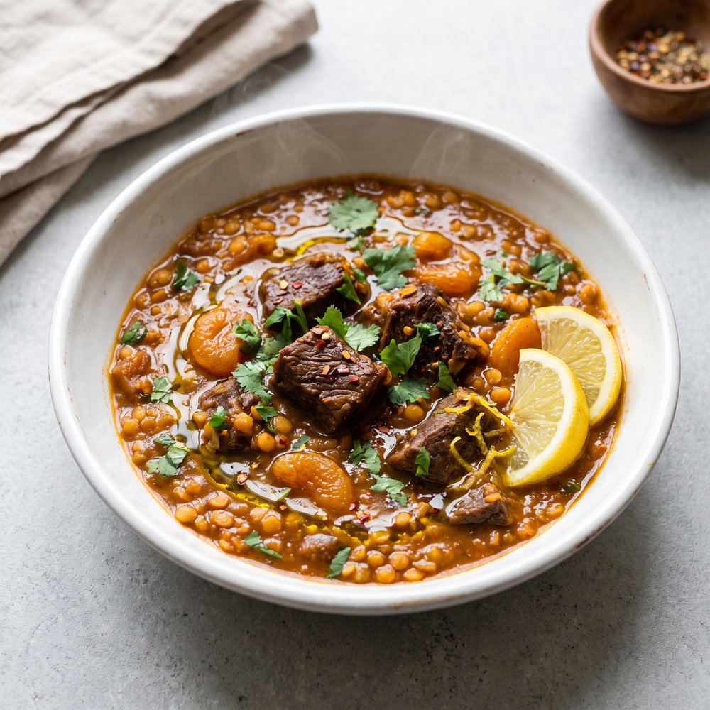 Moroccan Beef and Lentil Stew